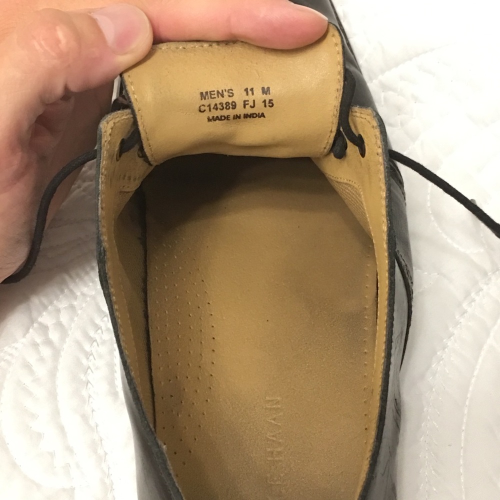 Cole Haan Oxfords Sz 11 Black Leather - Picture 4 of 8